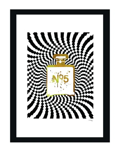 FAIRCHILD CHANEL NO5 BOTTLE PSYCHEDELIC FRAMED PRINT WALL ART