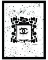 Fairchild Paris Chanel Bottle Animal Print Framed Print In Black