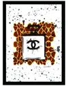 Fairchild Paris Chanel Bottle Animal Print Framed Print In Black