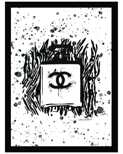 Fairchild Paris Chanel Bottle Animal Print Framed Print Wall Art In Black