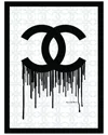 Fairchild Paris Chanel Drip Logo Framed Print Wall Art In Black