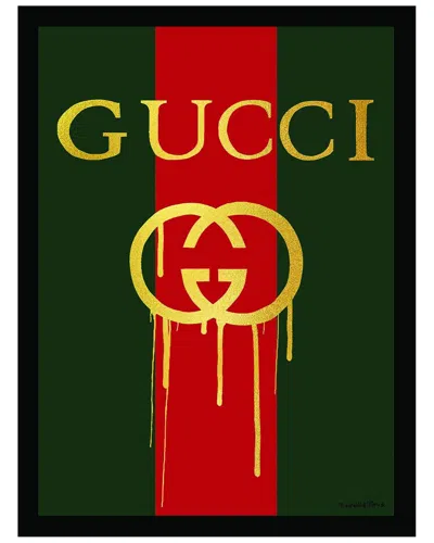 Fairchild Paris Gucci Drip Logo Framed Print Wall Art In Black