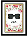 Fairchild Paris Gucci Glasses Floral Design Framed Print Wall Art In Black
