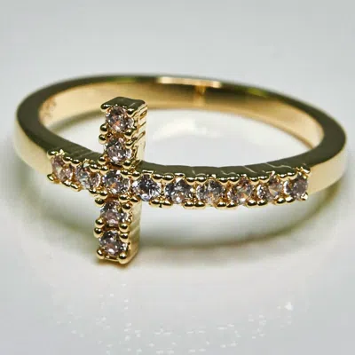 Faire Cross Ring In Gold In Neutral