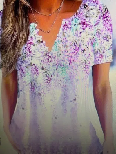 Faire Floral Top In Pink In Multi