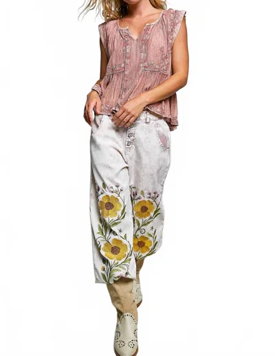 Faire Heirloom Whisper Embroidered Top In Pink