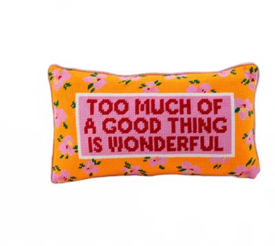 Faire Luxe Velvet Needlepoint Pillow In Too Much