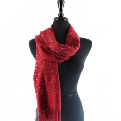 Faire Rhinestone Embellished Brick Scarf In Red In Burgundy