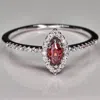 Faire Ruby Marquise & Cz Ring In Red In Metallic