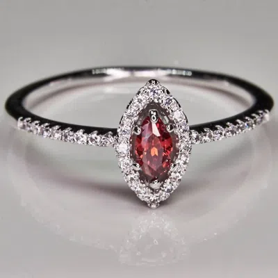 Faire Ruby Marquise & Cz Ring In Red In Metallic