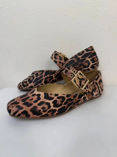 Faire Squared Toe Ballet Flat In Leopard In Multi