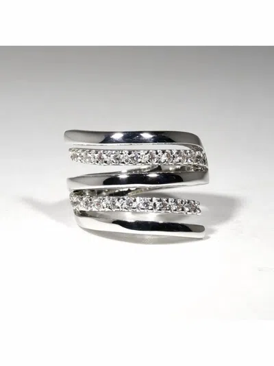 Faire Swirl Cubic Zirconia Ring In Silver In White