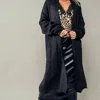 Faire Textured Soft Ribbed Knit Long Open Cardigan With Front Pockets One Sizewith Front Pockets In Black In Black