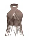 Faire Women's Festival Fringe Top In Mocha In Brown