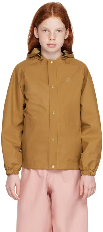 Fairechild Kids Brown Aviator Rain Coat In Bark