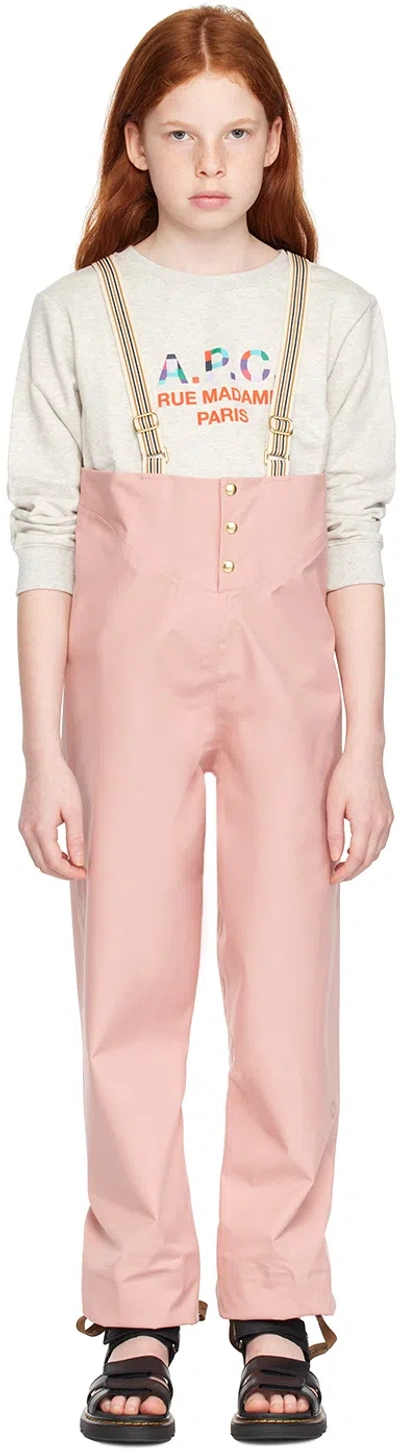 Fairechild Kids Pink Waterproof Rain Pants In Crabapple