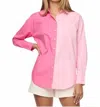 Fairfax & Favor Savona Colorblock Button-up Shirt In Pink In Pink