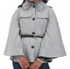 Fairfax & Favor Sienna Button Down Collared Cape In Grey In Gray