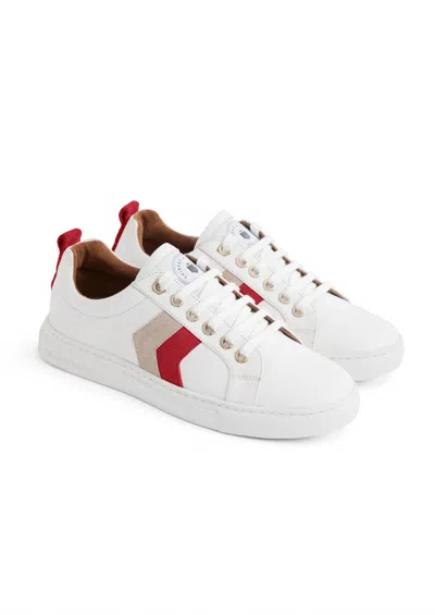 Fairfax & Favor Women's Alexandra Trainer Shoe In Cherry/stone In White