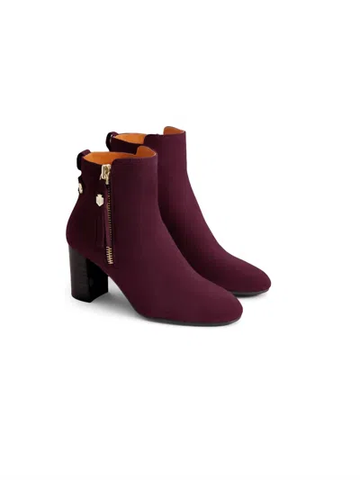 Fairfax & Favor Women's Oakham Heeled Ankle Boot In Elderberry In Animal Print
