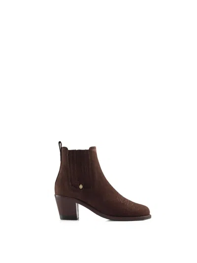 Fairfax & Favor Women's Rockingham Ankle Boot In Chocolate Suede In Brown