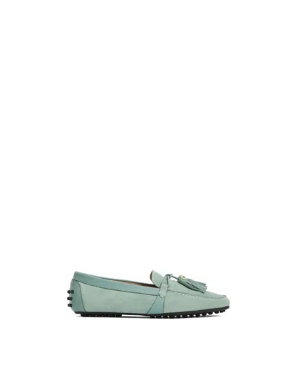 Fairfax & Favor Women's Rutland Driver Shoes In Mint Suede In Green
