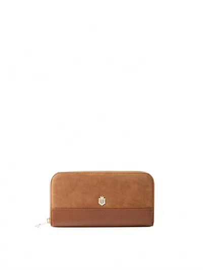 Fairfax & Favor Women's Salisbury Purse In Tan Suede In Multi