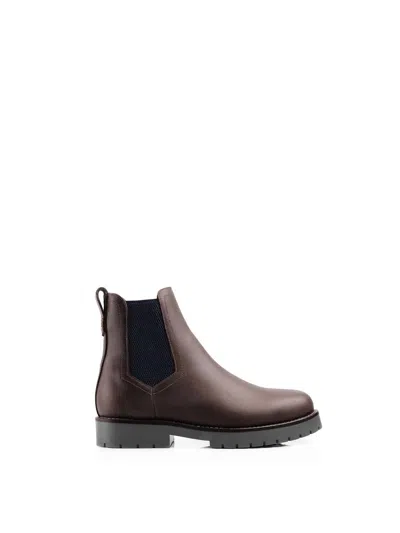 Fairfax & Favor Women's Sheepskin Boudica Ankle Boots In Mahogany Leather In Multi