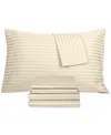 Fairfield Square Collection Brookline 1400 Thread Count 6 Pc. Sheet Set, California King, Exclusively At Macy's In Ivory Stripe