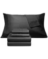 Fairfield Square Collection Brookline 1400 Thread Count 6 Pc. Sheet Set, California King, Exclusively At Macy's In Black