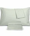 Fairfield Square Collection Brookline 1400 Thread Count 6 Pc. Sheet Set, California King, Exclusively At Macy's In Seaglass Stripe