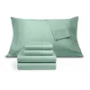 Fairfield Square Collection Brookline 1400 Thread Count 6 Pc. Sheet Set, King, Exclusively At Macy's In Teal