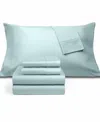 Fairfield Square Collection Brookline 1400 Thread Count 6 Pc. Sheet Set, Queen, Exclusively At Macy's In Ocean Blue