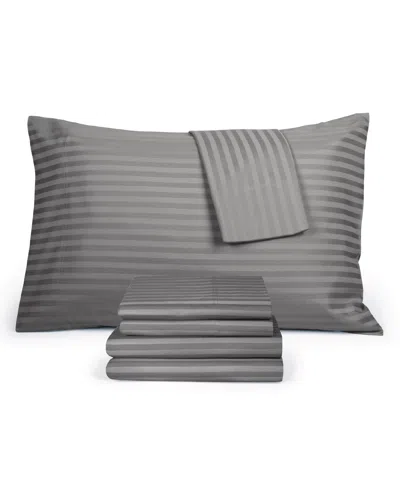 Fairfield Square Collection Brookline 1400 Thread Count Cotton 6-piece Sheet Set, Full, Exclusively At Macy's In Gray