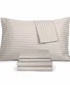 Fairfield Square Collection Brookline 1400 Thread Count Light Grey 6 Pc. Sheet Set, Queen, Exclusively At Macy's
