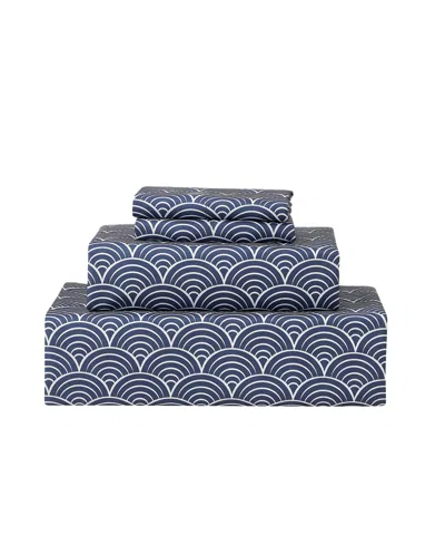 Fairfield Square Collection Microfiber Extra Deep 4-pc. Sheet Set, Twin In Navy Scallop