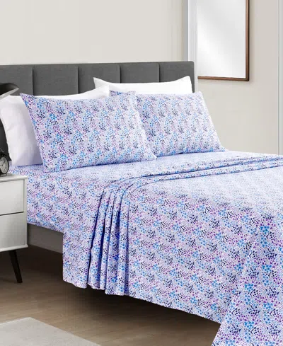 Fairfield Square Collection Sunham Microfiber Easy Care Printed 4-pc. Sheet Set, California King In Blue Floral