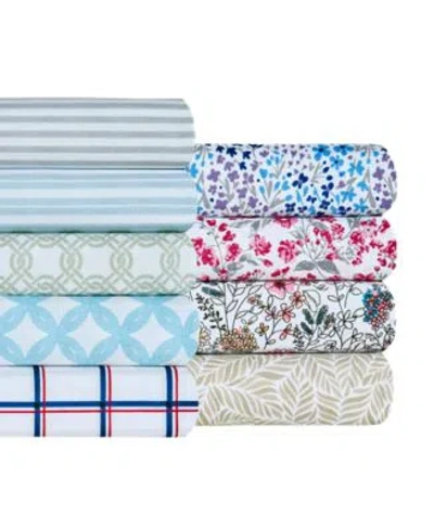 Fairfield Square Collection Sunham Microfiber Easy Care Printed Sheet Sets In Blue Stripe
