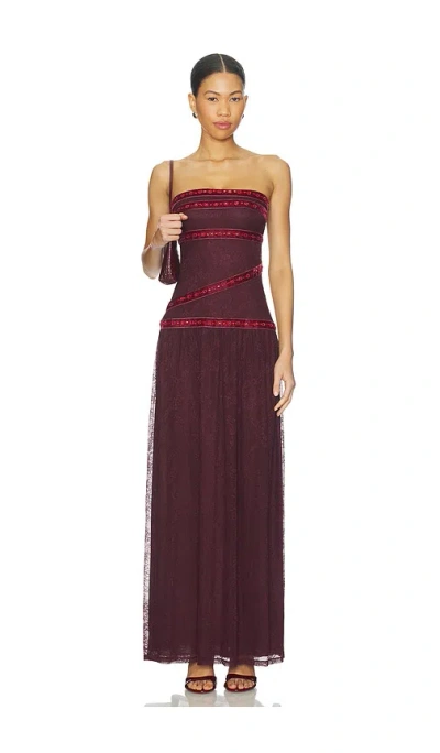 Fait Par Foutch Colette Dress In Burgundy