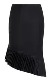 Fait Par Foutch Exclusive Annabelle Hand-pleated Silk-charmeuse Midi Skirt In Black