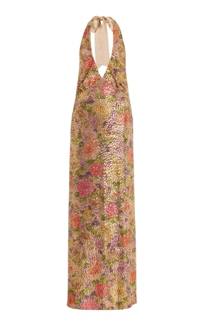 Fait Par Foutch Exclusive Liana Backless Sequined-mesh Maxi Dress In Multi