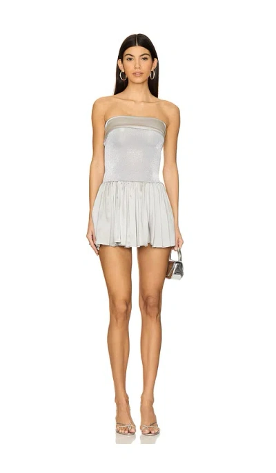Fait Par Foutch Lea Dress In Metallic Silver
