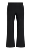 Fait Par Foutch Marie Flared Ribbed-knit Nylon Capri Pants In Black
