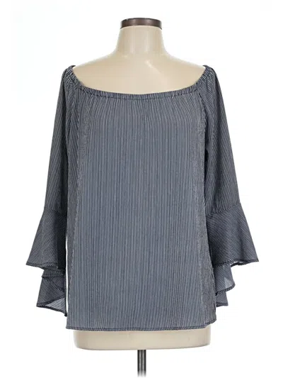 Pre-owned Faith And Joy 3/4 Sleeve Blouse In Gray