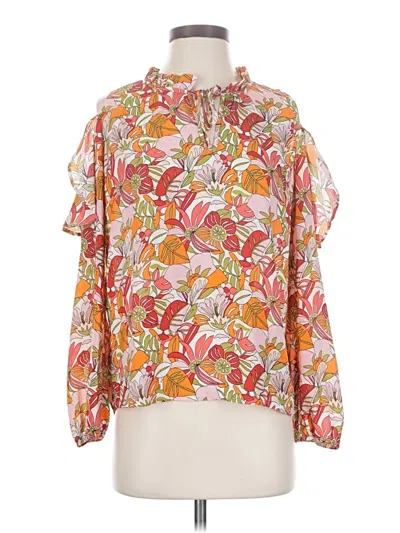 Pre-owned Faith And Joy 3/4 Sleeve Blouse In Orange