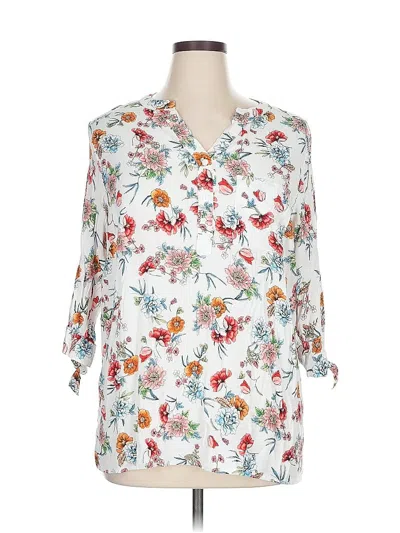 Pre-owned Faith And Zoe 3/4 Sleeve Blouse In White