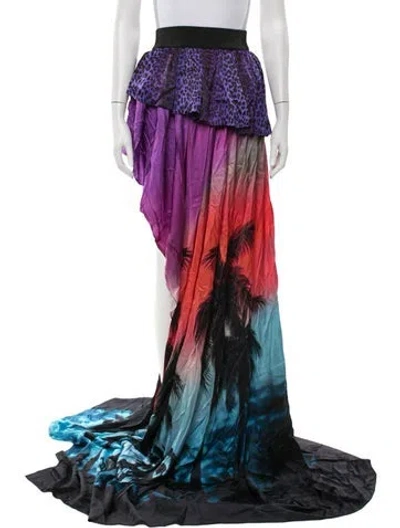 Pre-owned Faith Connexion Animal Print Long Skirt In Multicolor