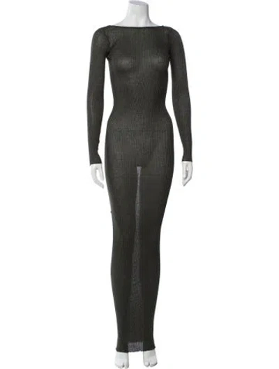 Pre-owned Faith Connexion Bateau Neckline Long Dress In Green