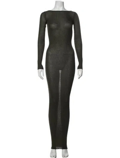 Pre-owned Faith Connexion Bateau Neckline Long Dress In Green