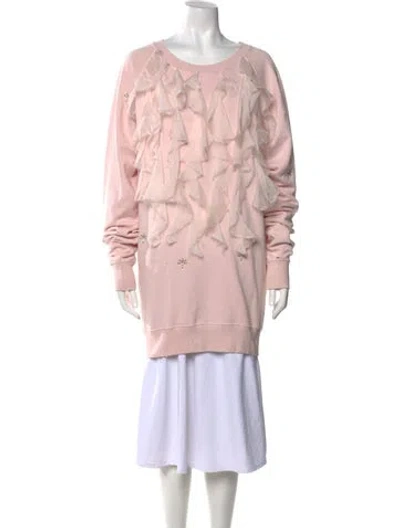 Pre-owned Faith Connexion Bateau Neckline Long Sleeve Tunic In Pink